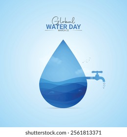 World Water Day. Water Day creative design for social media ads