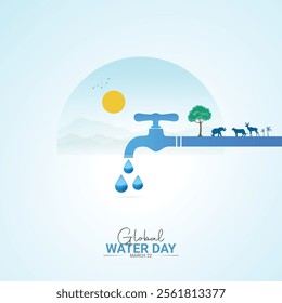 World Water Day. Water Day creative design for social media ads