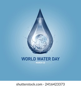 World Water Day. Water day creative. hydration water splash vector illustration. 