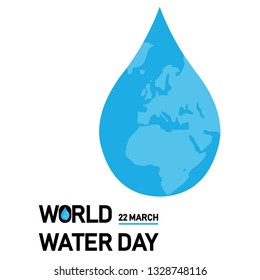 world water day - drop with world in