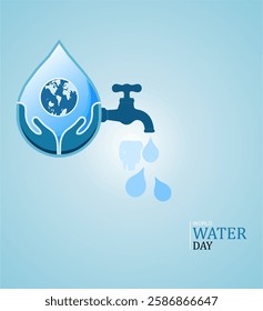 World Water Day. Every drop of water is very important.Protect water from waste pollution so that the earth remains healthy.