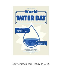 Diseño de Plantilla de póster de volante del día mundial del agua