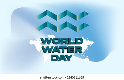 world water day with gradient background for poster, banner, greeting card. Vector illustration
