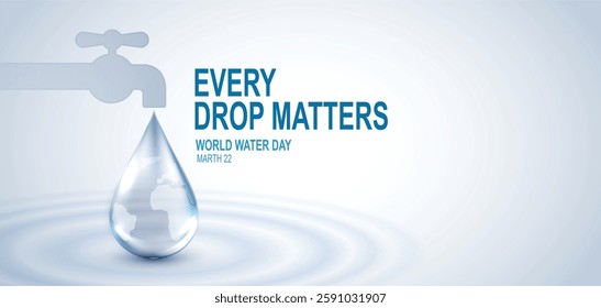 World Water Day. hands holding water drop. accelerating change and every drop matters. Saving water and world environmental protection concept. clean renewable energy. water for peace. vector design.