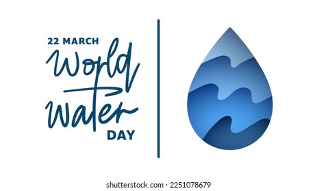 World water day handwritten  Background on white background ,for march 22 , Vector illustration EPS 10