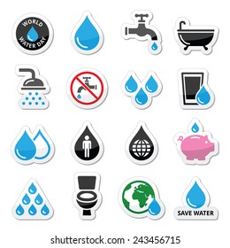 World Water Day icons - ecology, green concept 