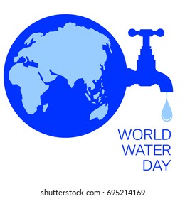 World Water Day icons - ecology, green concept, vector art