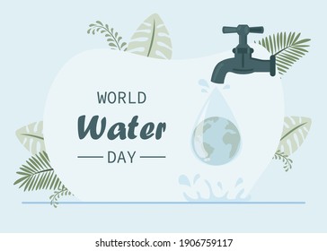 World water day illustration background