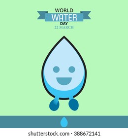 World water day illustration cartoon design 02