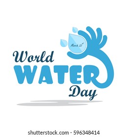 World water day illustration cartoon flat design.Water drop icon vector logo design template.World Water Day idea campaign.Vector illustration