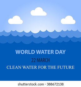 World water day illustration design blue sea landscape