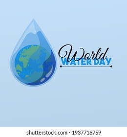 World water day illustration earth water drops water design good for element poster, banner campaign save our planet.