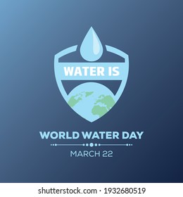 World water day illustration with nature and water drop Free Vector.
