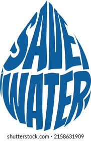 World Water Day illustration. Vector blue water drop icon. Flat droplet logo shapes.