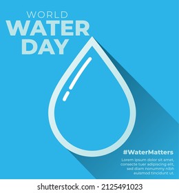 World water day image drop of water with shadow Vector