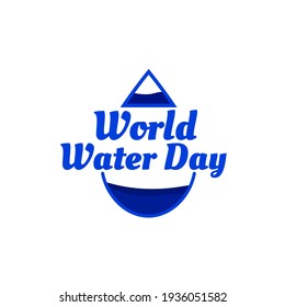 World water day with lettering with white background