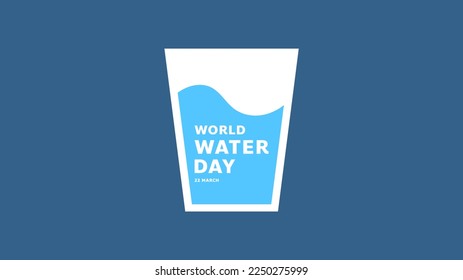 World water day logo on blue background ,for march 22 , Vector illustration EPS 10