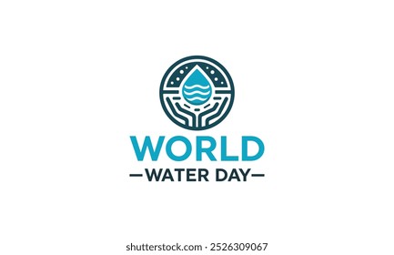 World Water Day logo vector illustration, Saving water and world environmental protection concept- Environment day, Save the, World Water Day 22 March water day. stock illustration