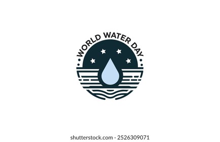 World Water Day logo vector illustration, Saving water and world environmental protection concept- Environment day, Save the, World Water Day 22 March water day. stock illustration