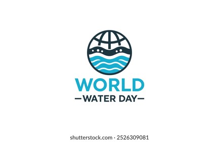 World Water Day logo vector illustration, Saving water and world environmental protection concept- Environment day, Save the, World Water Day 22 March water day. stock illustration