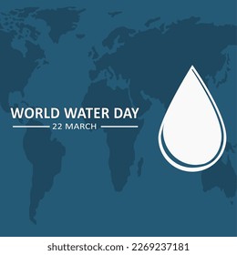 world water day logo,commemorating clean water day for the whole world, clean water drops unite with the earth, flat design vector illustration