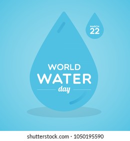 World Water Day. March 22. Water drop icon. Save the water and ecology concept. Vector illustration, flat design