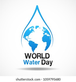 world water day march 22, save water concept vector