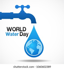 world water day march 22, save water concept vector