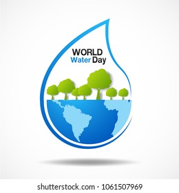 world water day march 22, save water concept vector