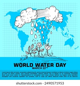 World Water Day, March 22, Poster and Banner vector