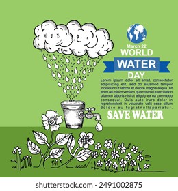 World Water Day, March 22,Poster and banner vector