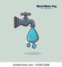 world water day nice drop cartoon background