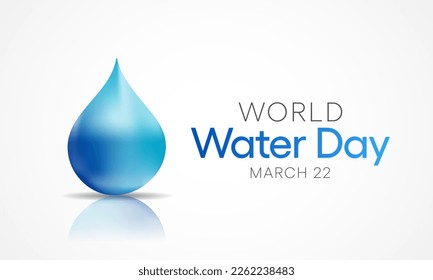 World Water day is observed every year on March 22, highlights the importance of freshwater. The day is used to advocate for the sustainable management of freshwater resources. Vector illustration.