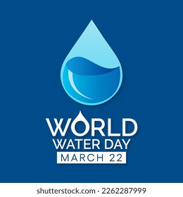 World Water day is observed every year on March 22, highlights the importance of freshwater. The day is used to advocate for the sustainable management of freshwater resources. Vector illustration.