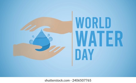 World Water day is observed every year in March. Holiday, poster, card and background vector illustration design.