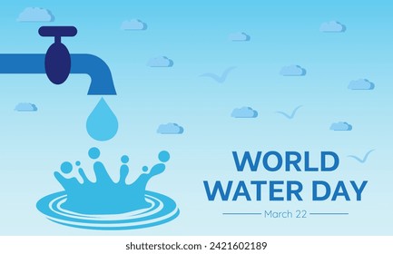 World Water Day Observed every year of March 22nd, Environment Protection Awareness Vector banner, flyer, poster and social medial template design.