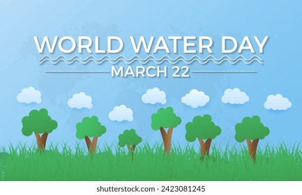 World Water Day Observed every year of March 22nd, Environment Protection Awareness Vector banner, flyer, poster and social medial template design.