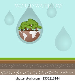 world water day, paper art