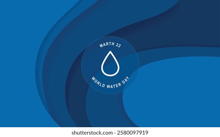 World Water Day paper art. accelerating change and every drop matters. Saving water and world environmental protection concept. save water, clean renewable energy. water for peace. vector design.