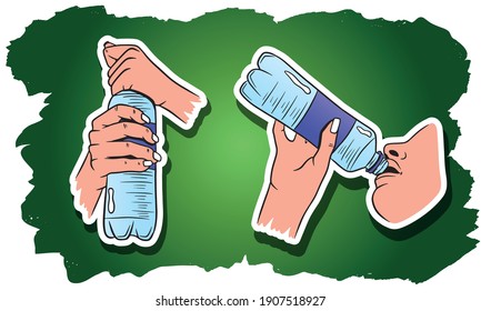 World Water Day. Water in a plastic bottle. Water bottle in hand.