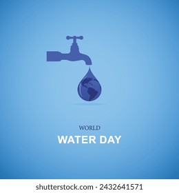 World water day poster, 22 March, Water day, concept drop of.  World, Water Day post, Saving water and.