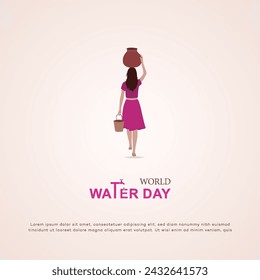 World water day poster, 22 March, Water day, concept drop of.  World, Water Day post, Saving water and.