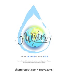 World Water Day Poster Or Banner Background.