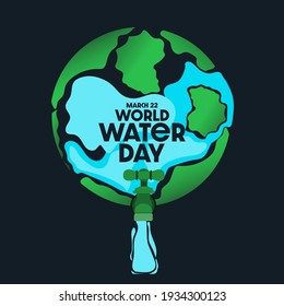 World Water Day Poster Concept Vector Illustration.