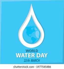 World water day poster Conservation campaign Vector illustration