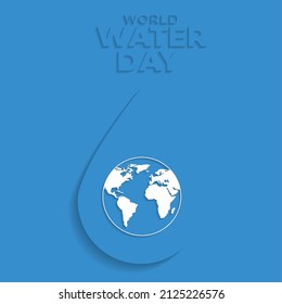 World water day poster with a drop of water Vector