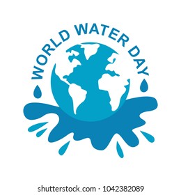 world water day poster. greeting. card. illustration. sticker