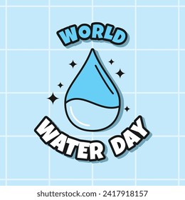World Water Day Retro Style Vector Design