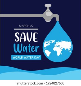 World water day. Save water.