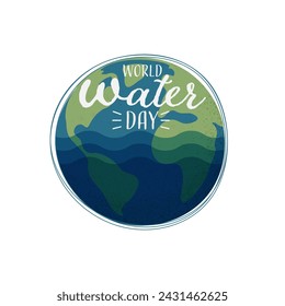 World water day. Save water for ecology and environment conservation concept design. Vector illustration.